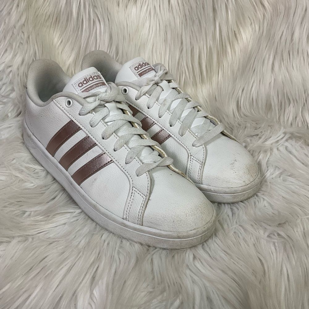 Adidas Cloudfoam Advantage Stripe White Lace-Up S… - image 6